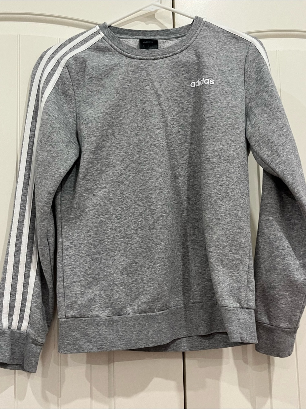 adidas Grey Crewneck Sweatshirt with White 3-Stripes